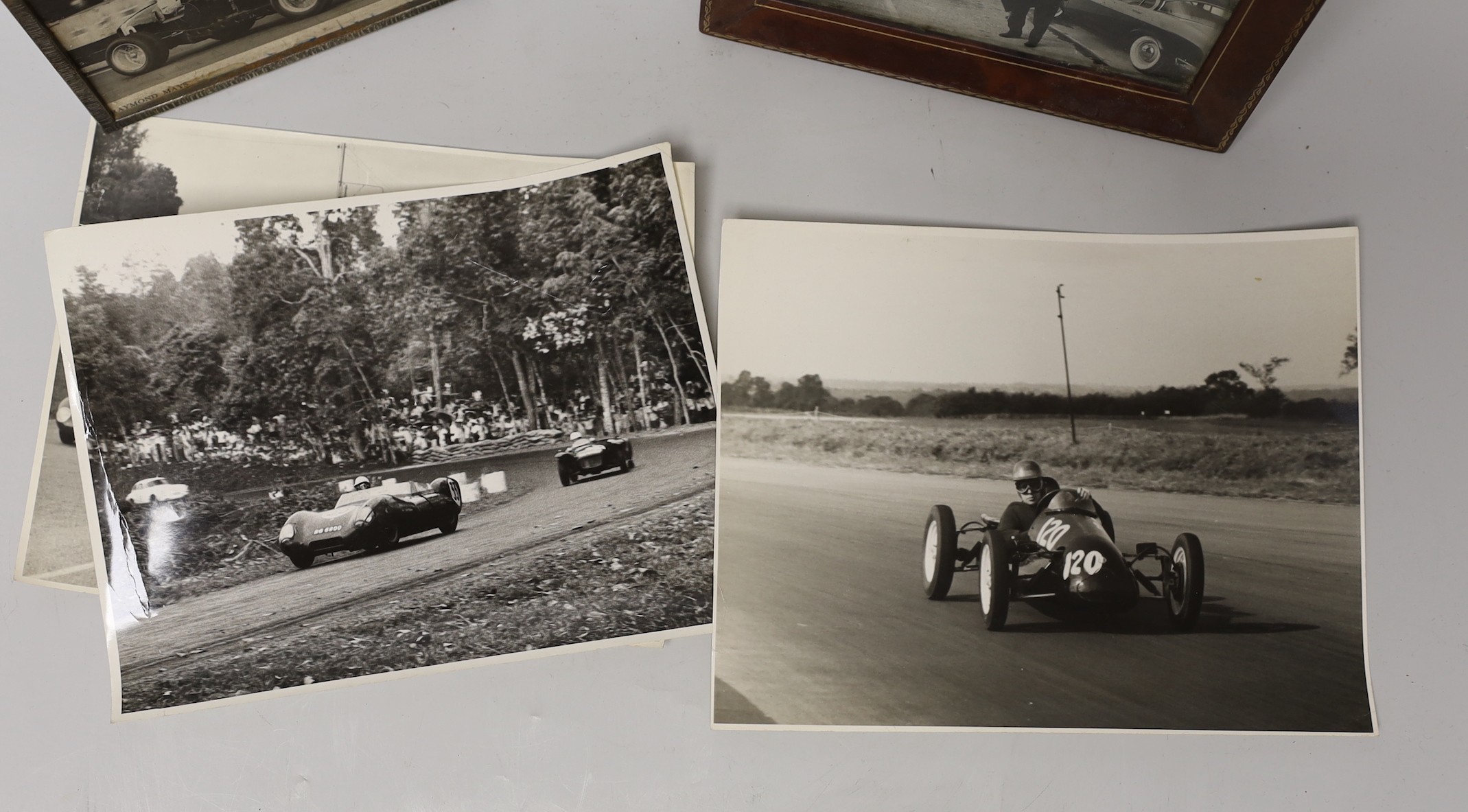 Automobilia- Loris Goring photos, Singapore, Thompson Road Grand Prix 1957-66, 1962 car badge etc
